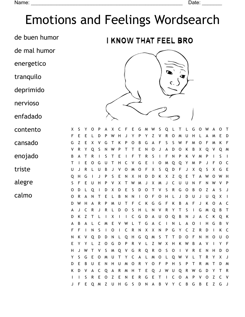 Emotions Feelings Word Search WordMint Emotions Feelings Word Search WordMint