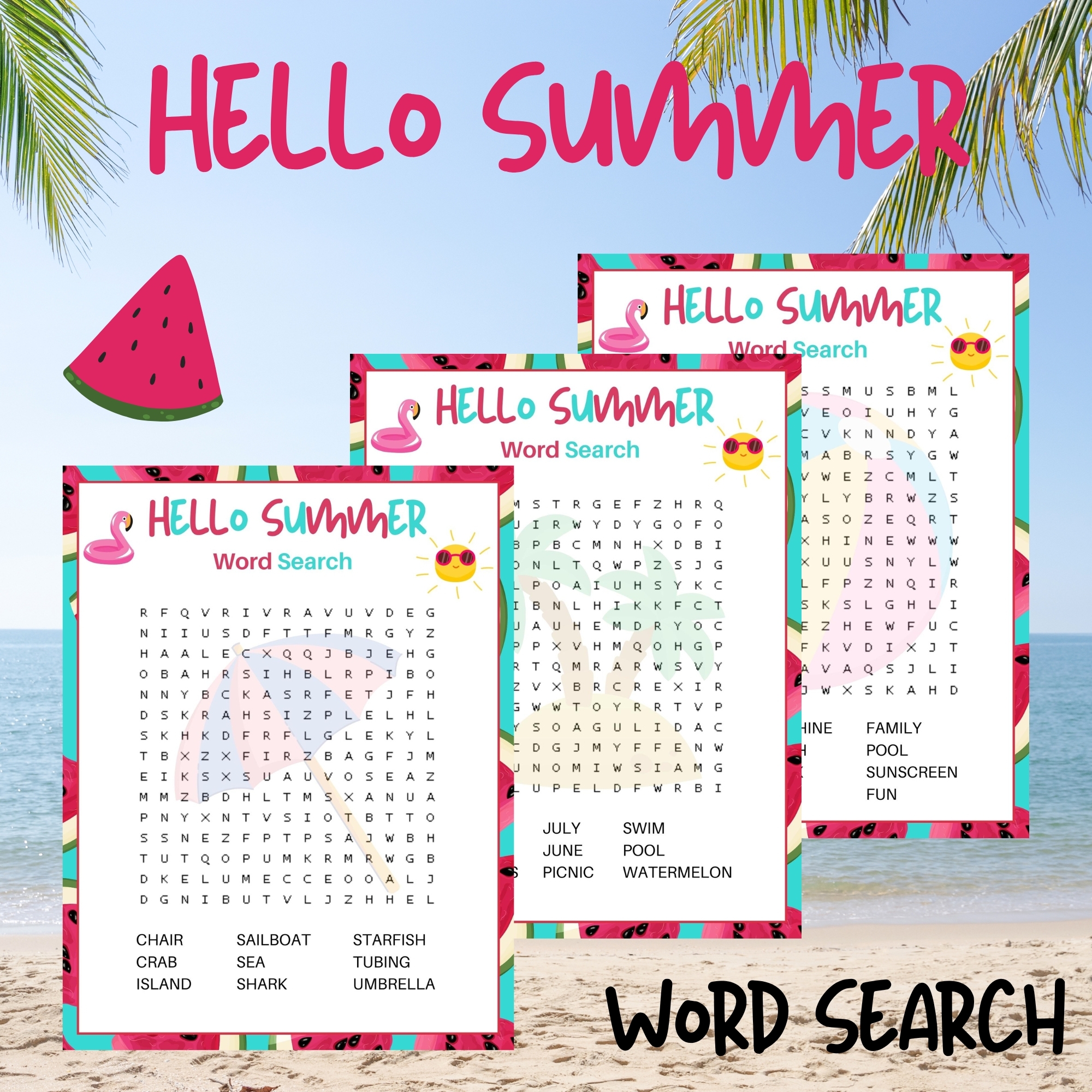 Word Search Printable Summer Adult
