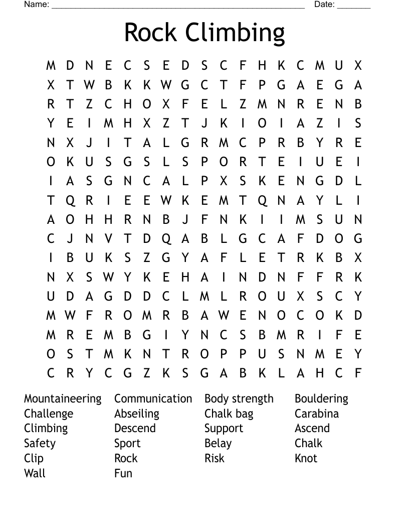 Extreme Sports Crosswords Word Searches Bingo Cards WordMint