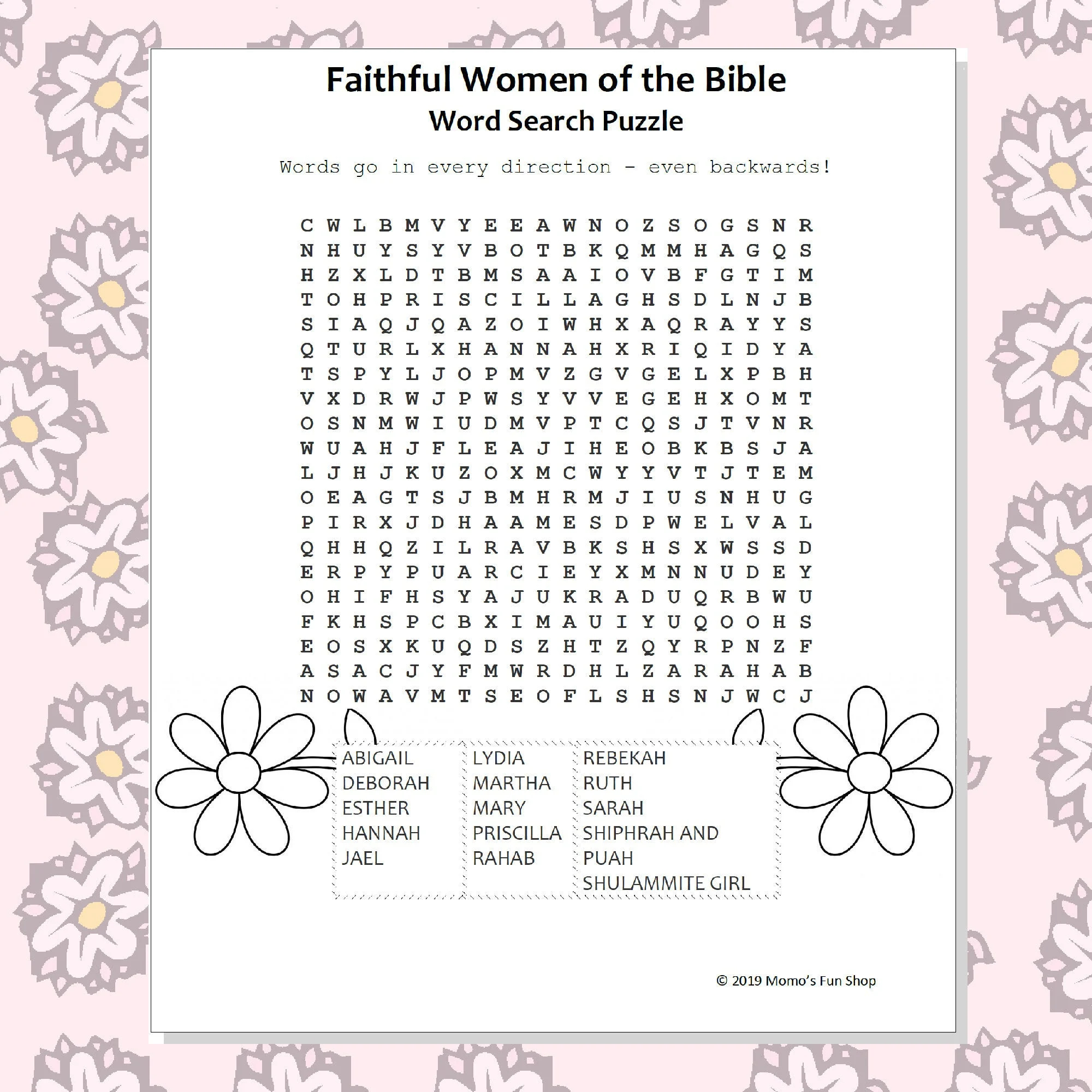 Free Printable Bible Word Search For Kids