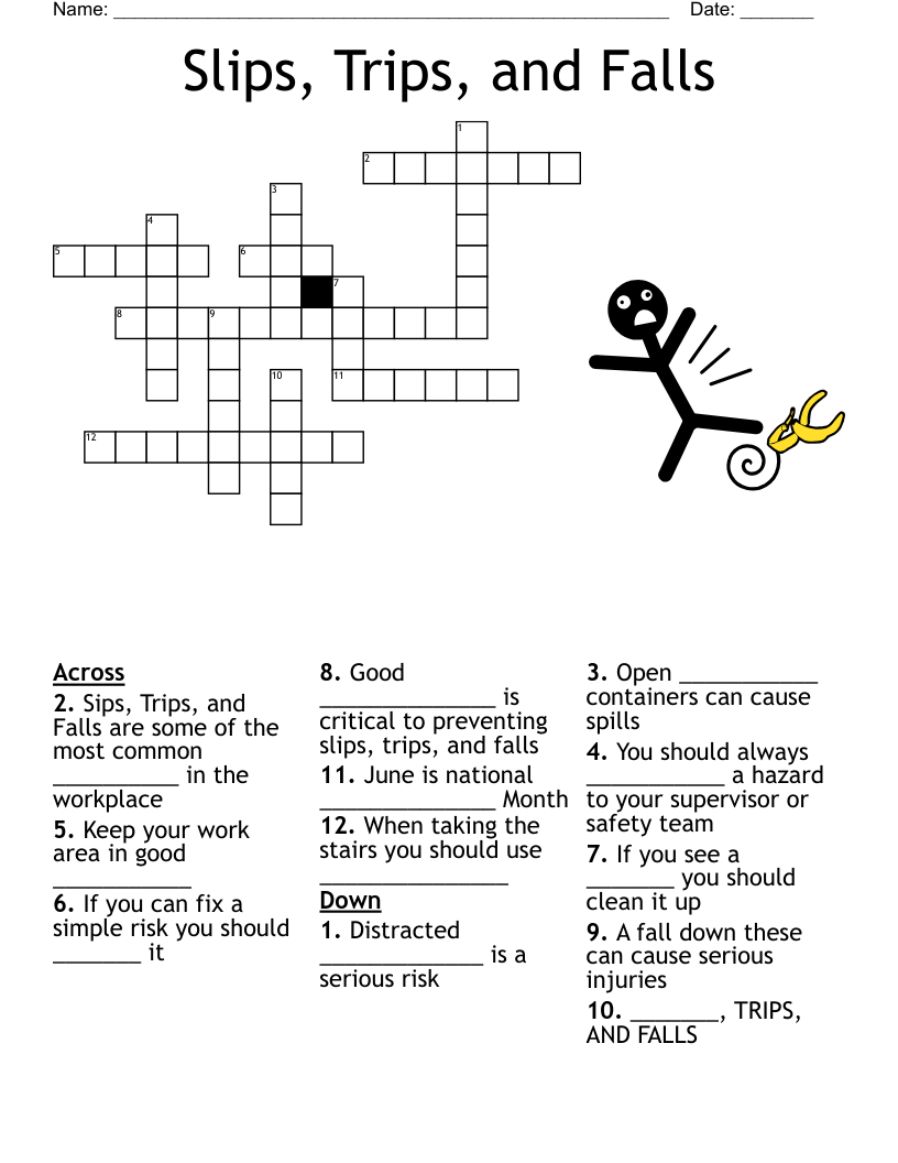Fall Prevention Word Search WordMint