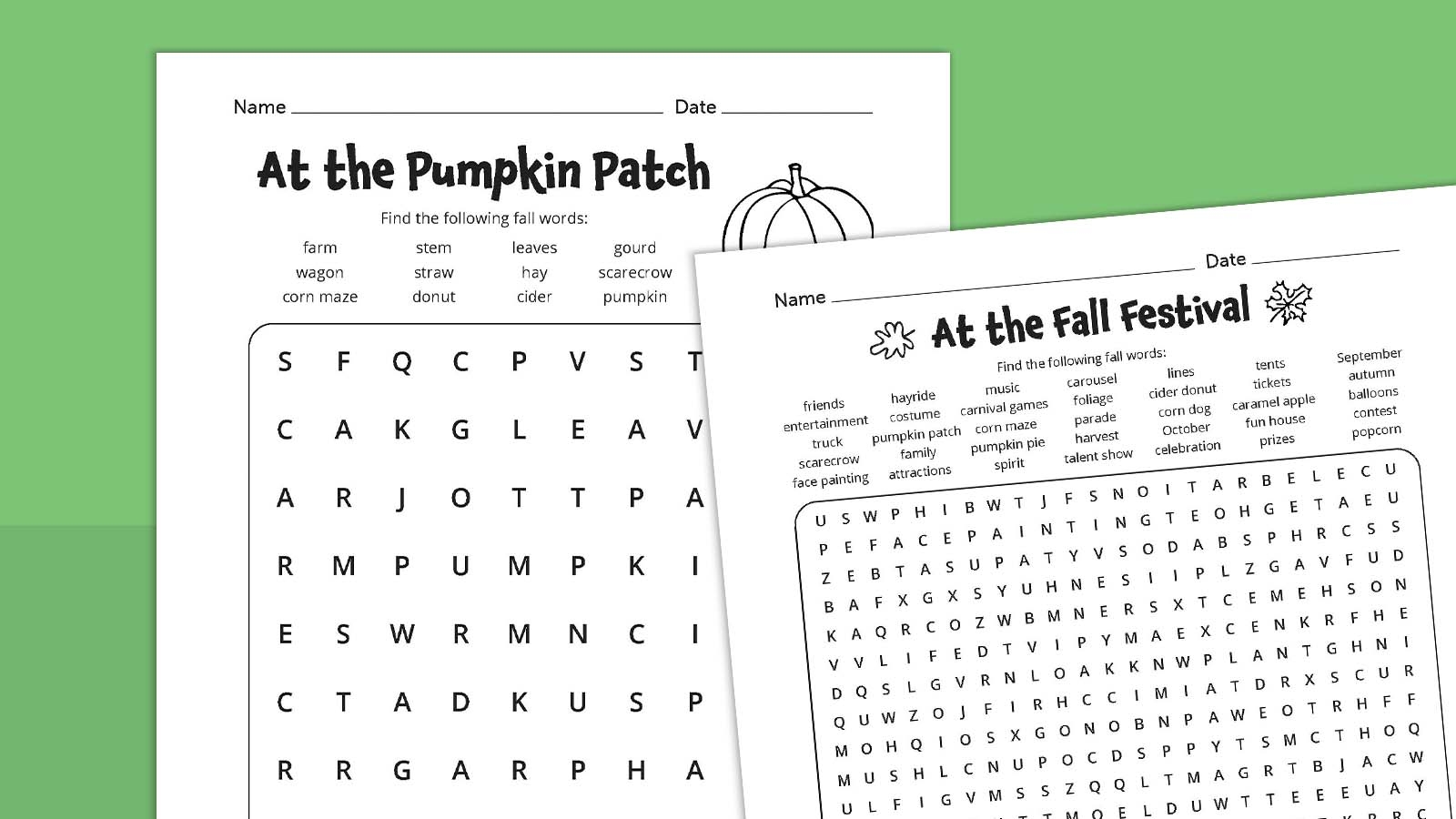 Fall Printable Word Search Free