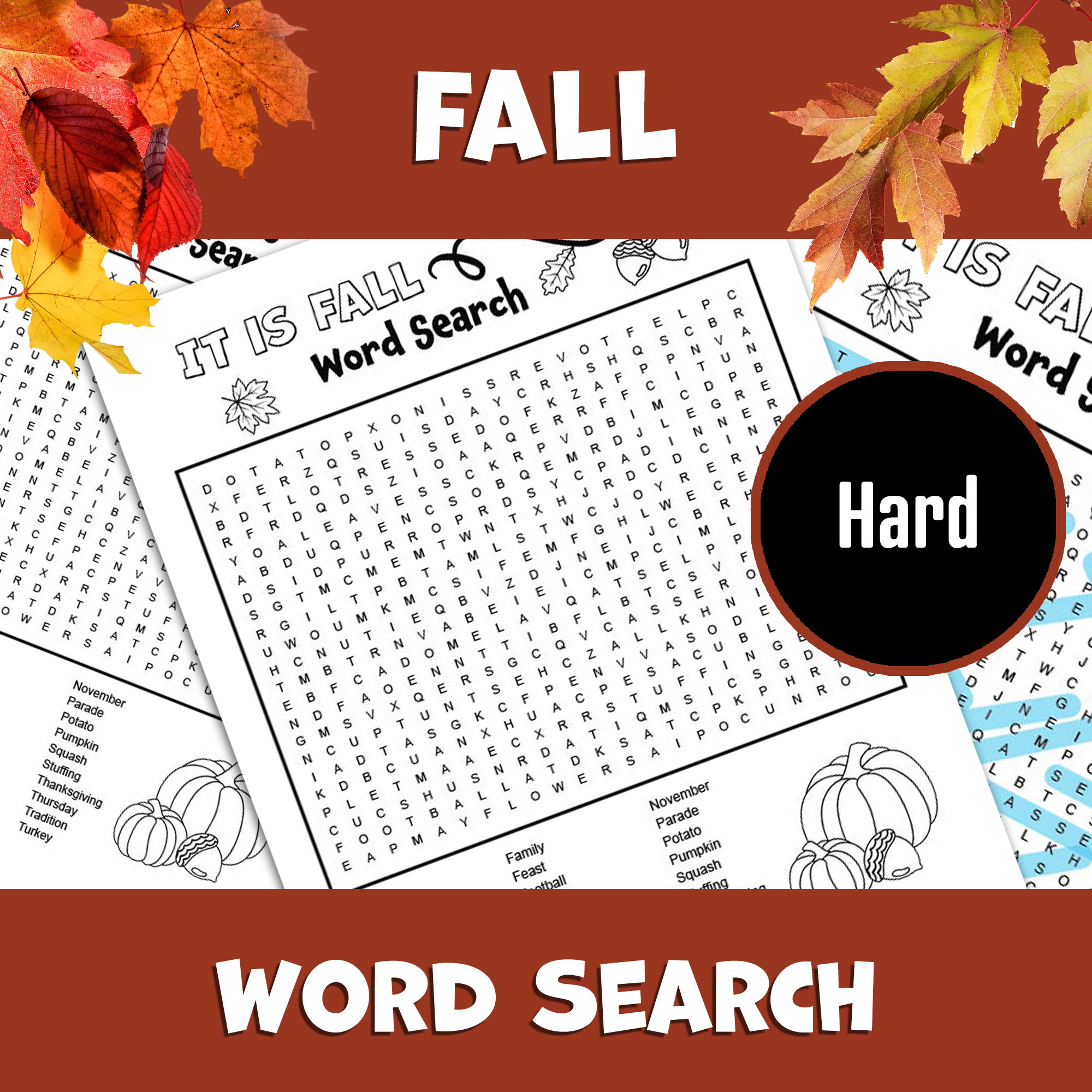 Word Search Printable Hard Level