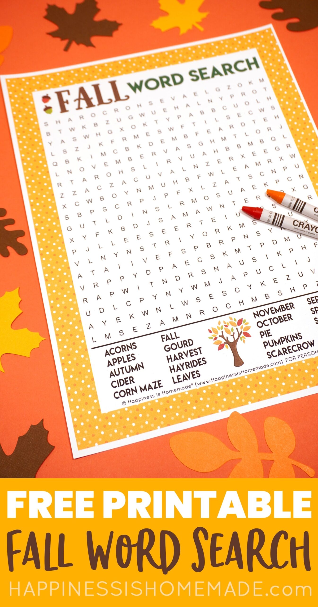 fall word search printable happiness is homemade
