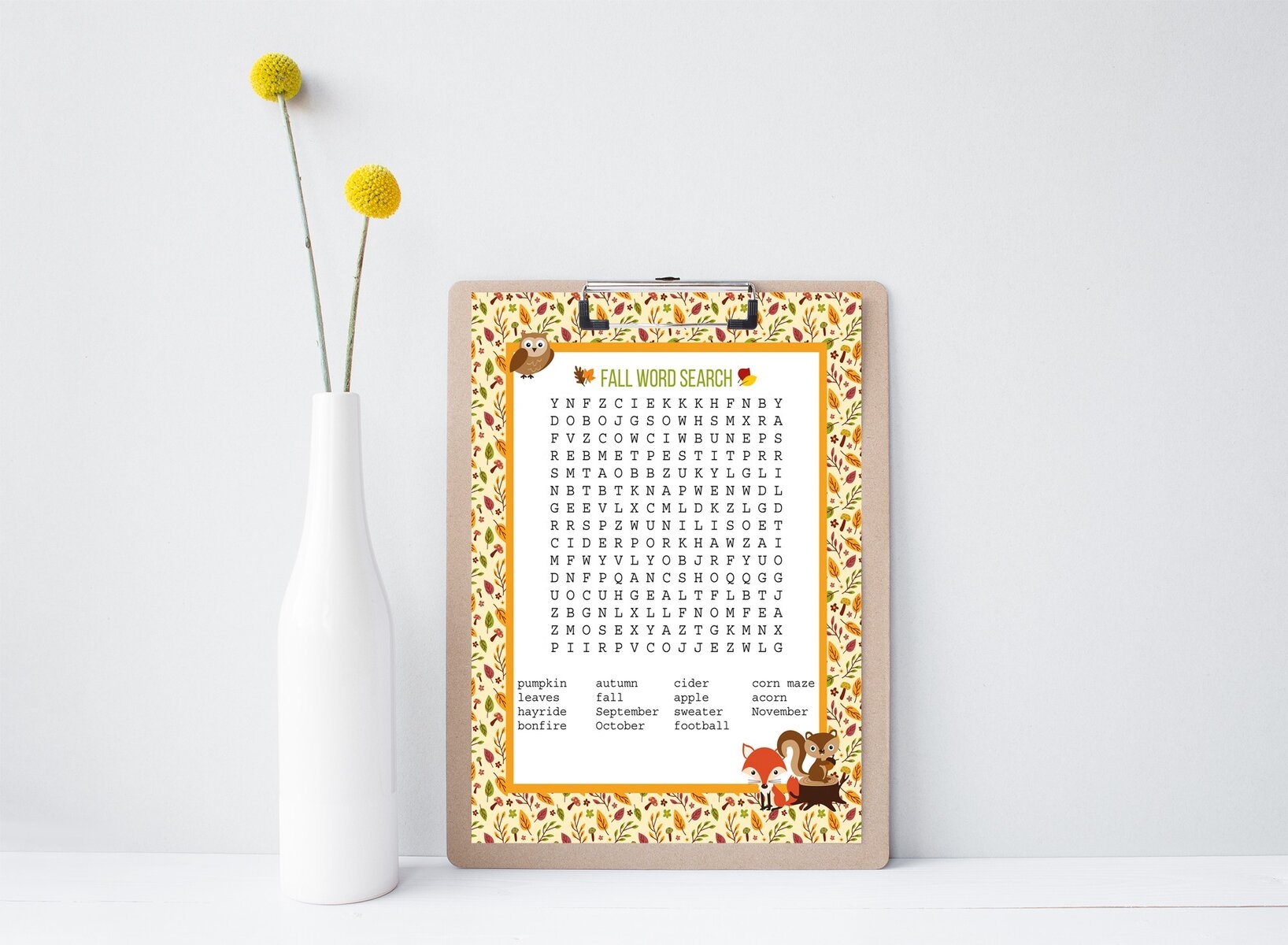 Fall Word Search
