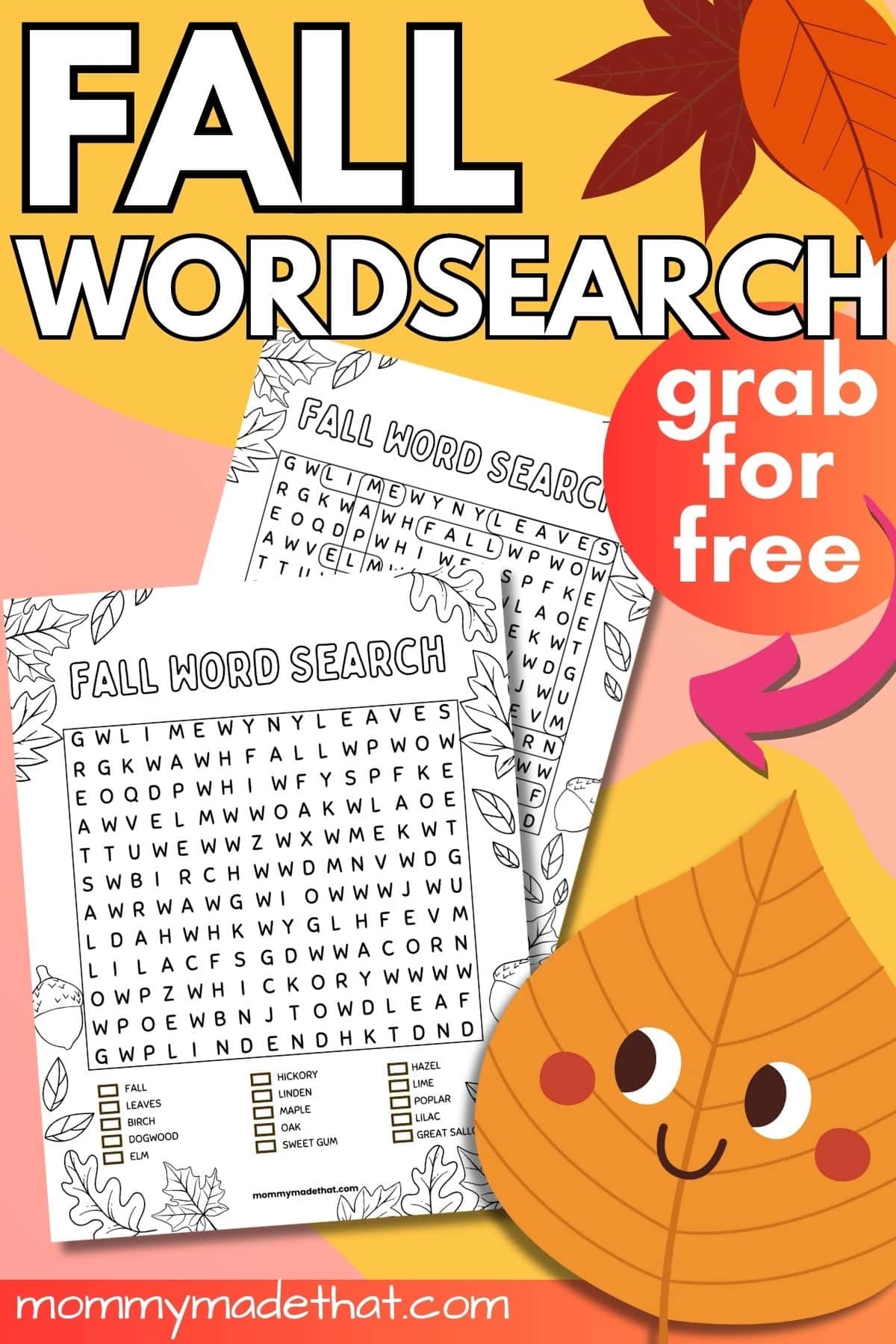 fall wordsearch