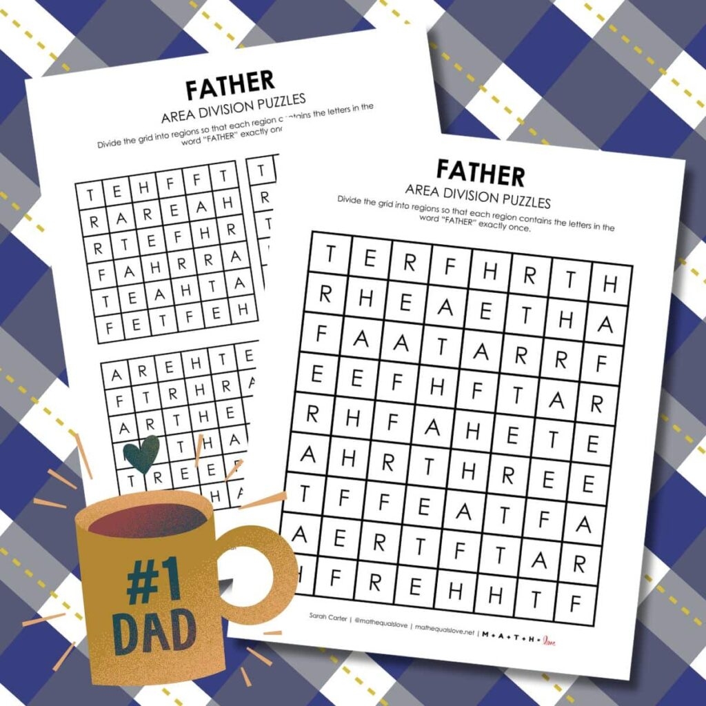 Father Area Division Logic Puzzles Math Love
