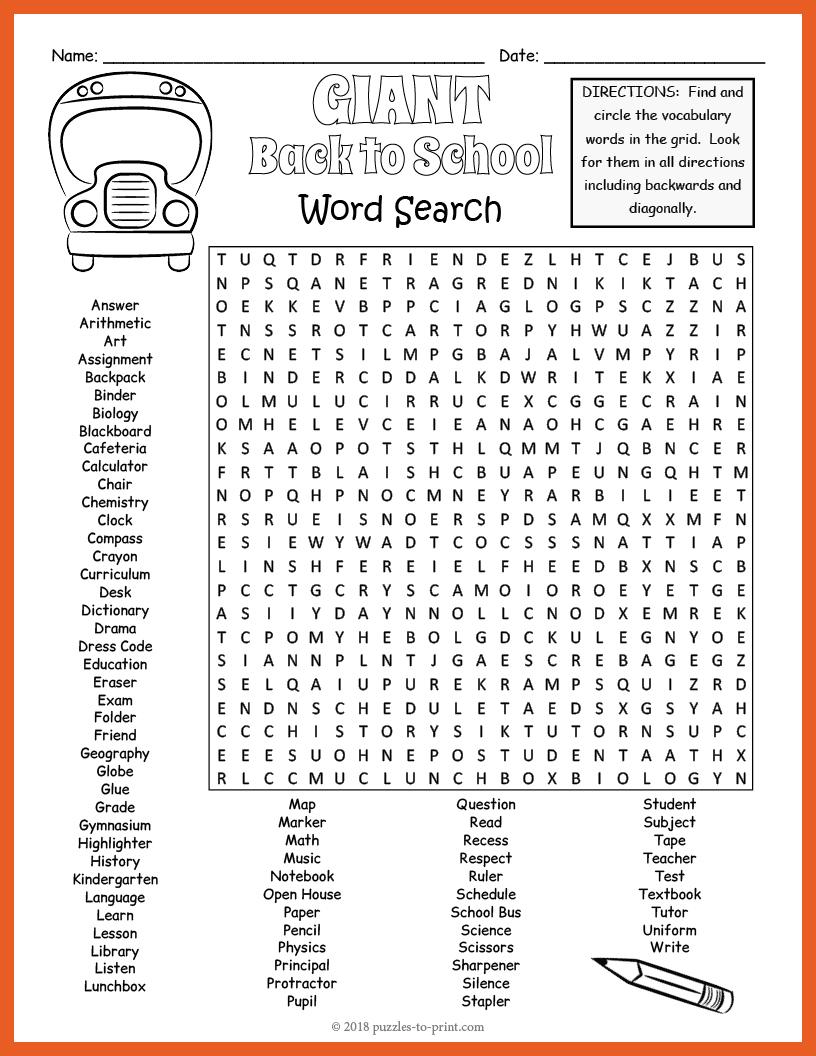 Word Search Puzzles Worksheets