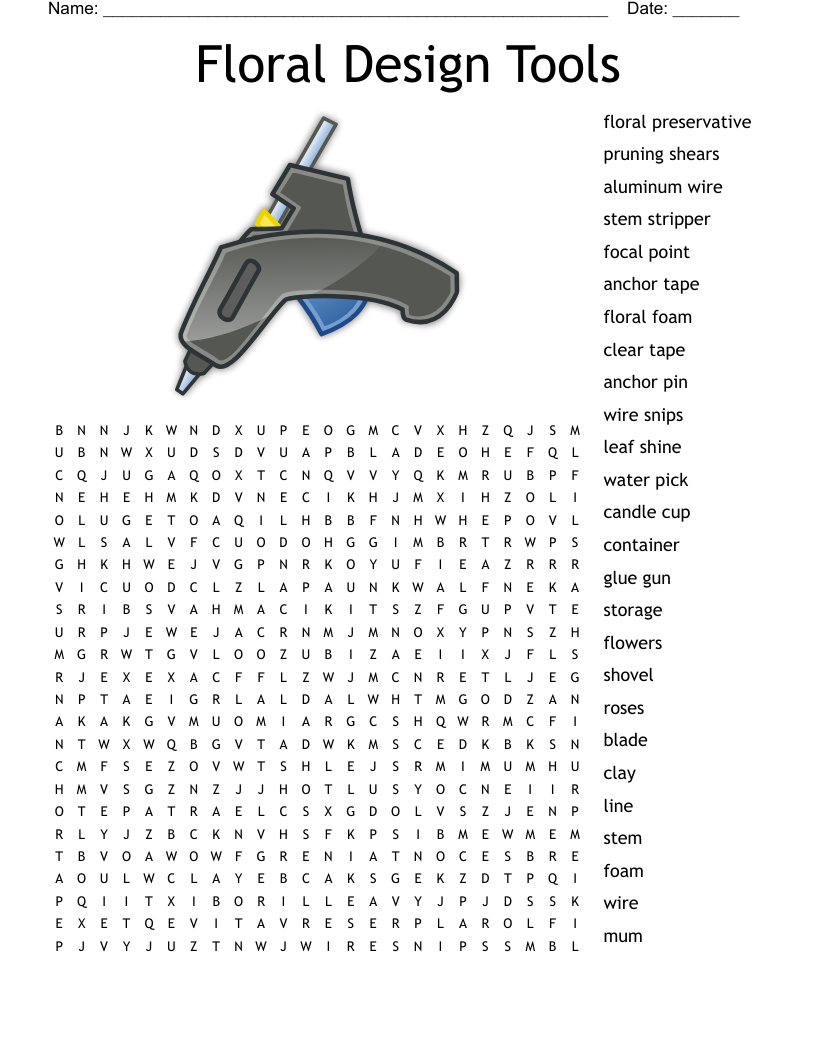 Floral Design Word Search WordMint