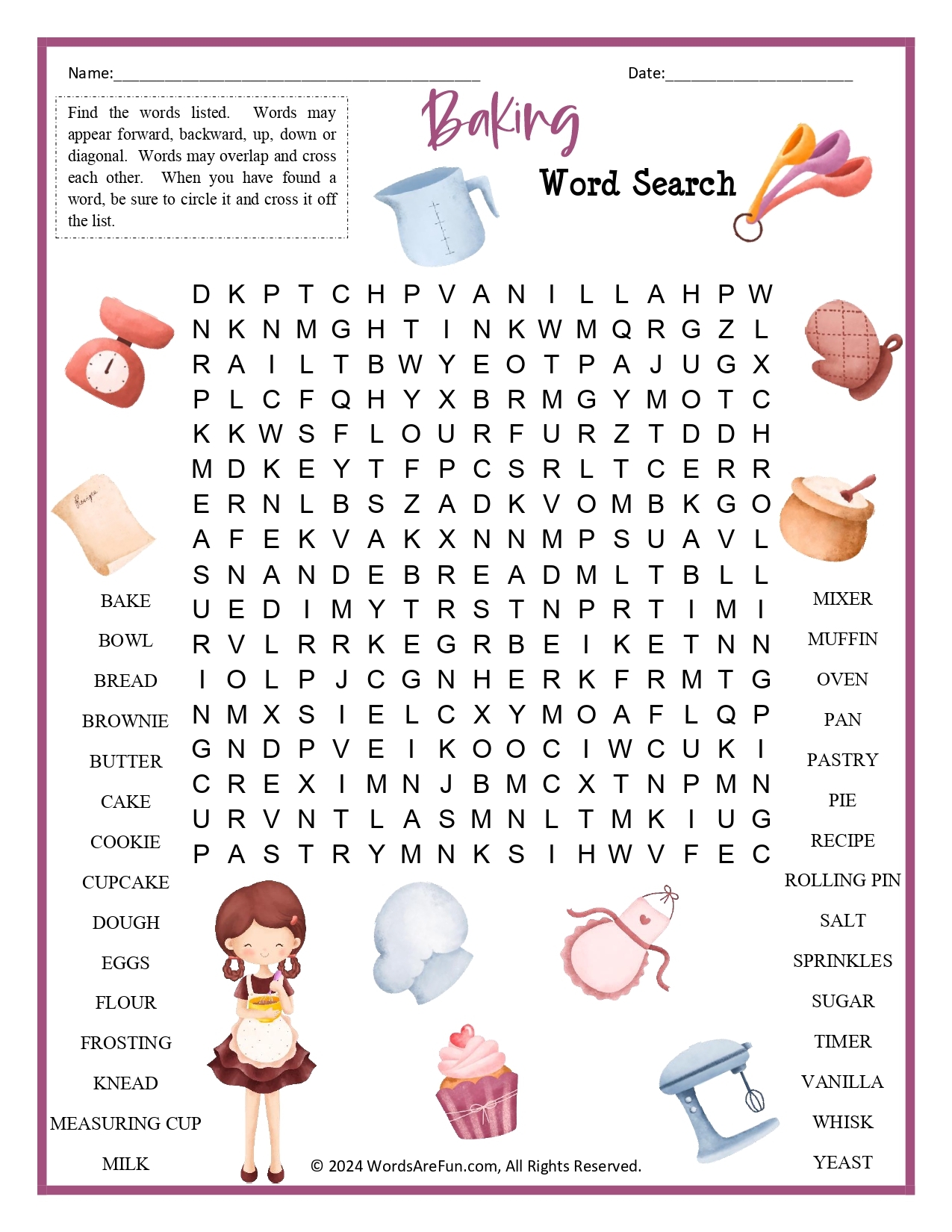food word search