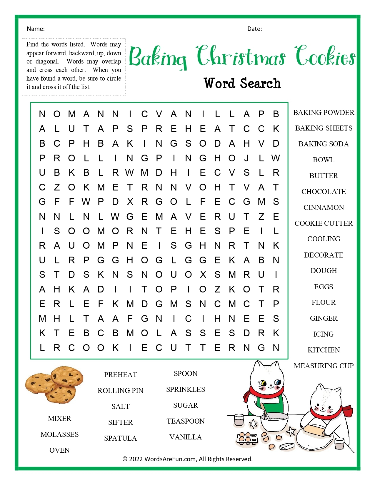 Food Word Search Free