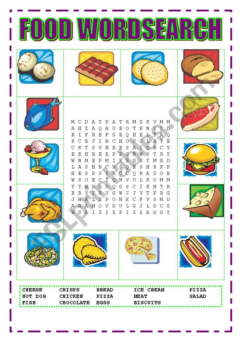 FOOD WORDSEARCH ESL Worksheet By Ipjalonai FOOD WORDSEARCH ESL Worksheet By Ipjalonai
