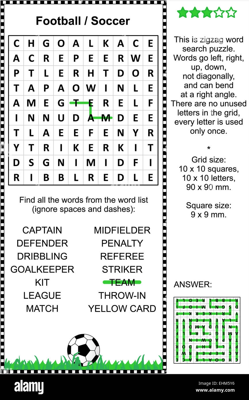 Word Search Football Printable