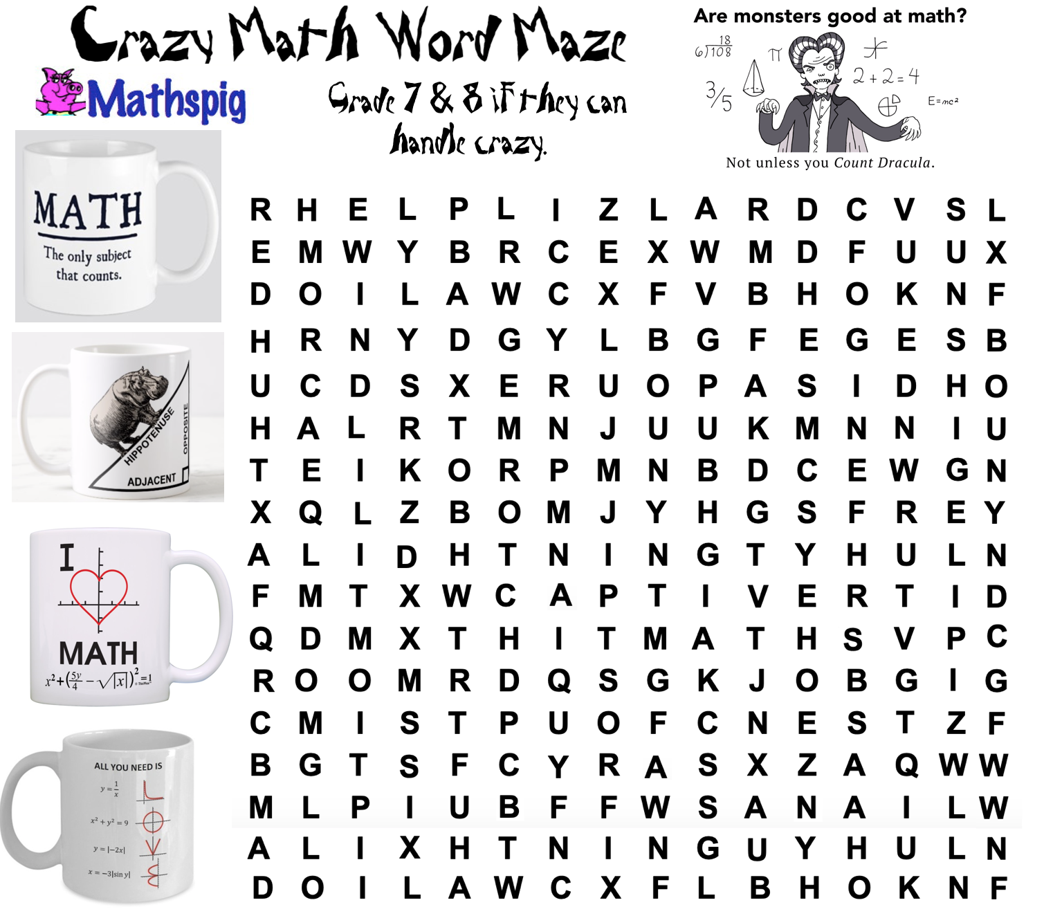Math Word Search Pdf