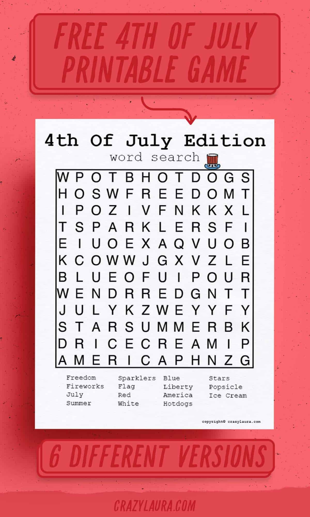 Word Search 4th Of July Pdf