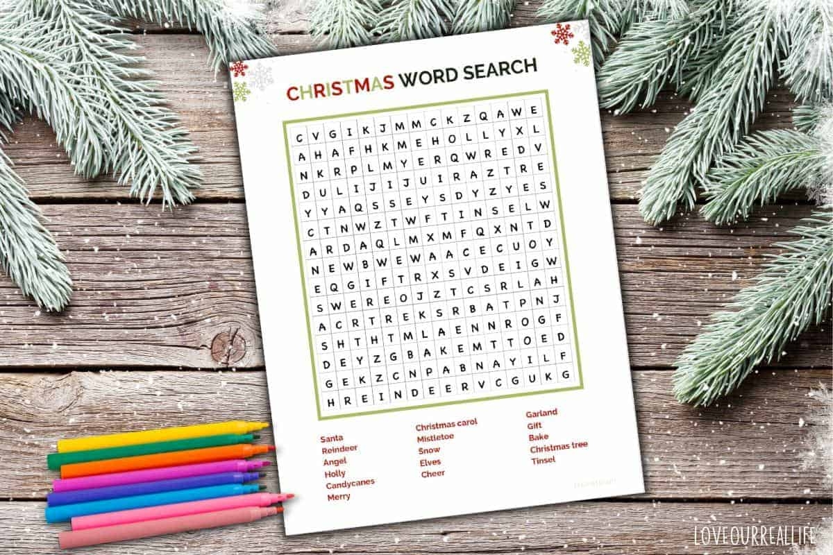 Free Christmas Word Search Printable For Kids