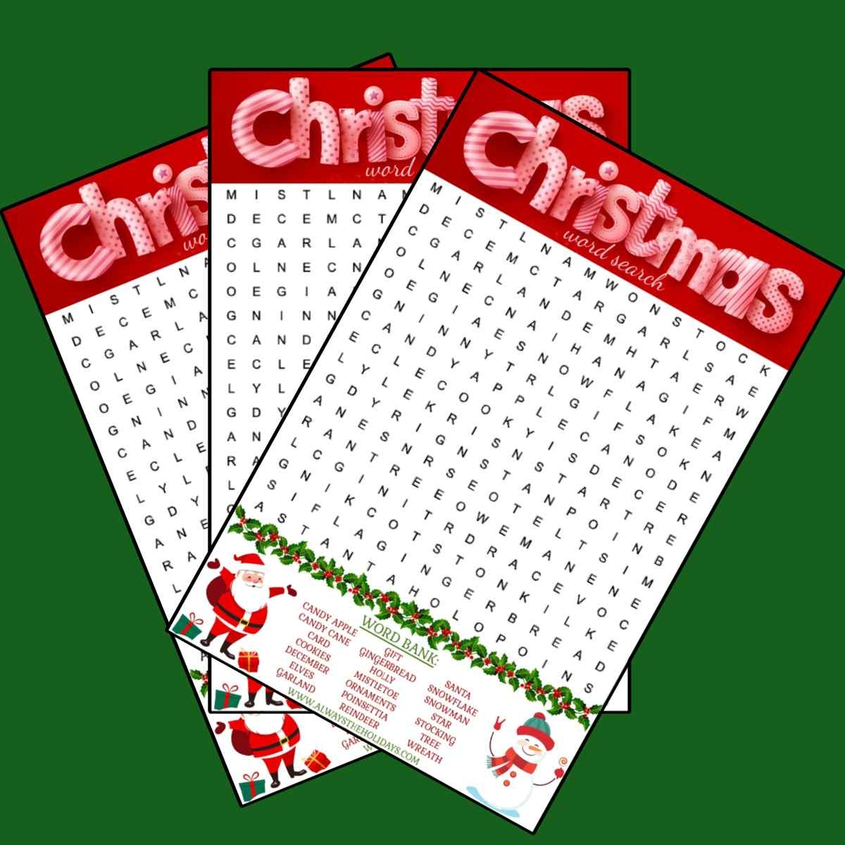 Free Christmas Search A Word Printable