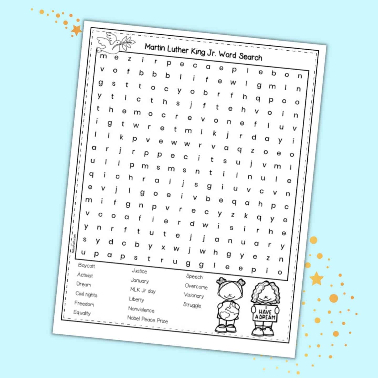 Martin Luther King Day Word Search