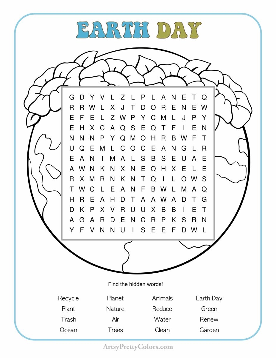 free earth day word search puzzles celebrate the planet artsy pretty colors