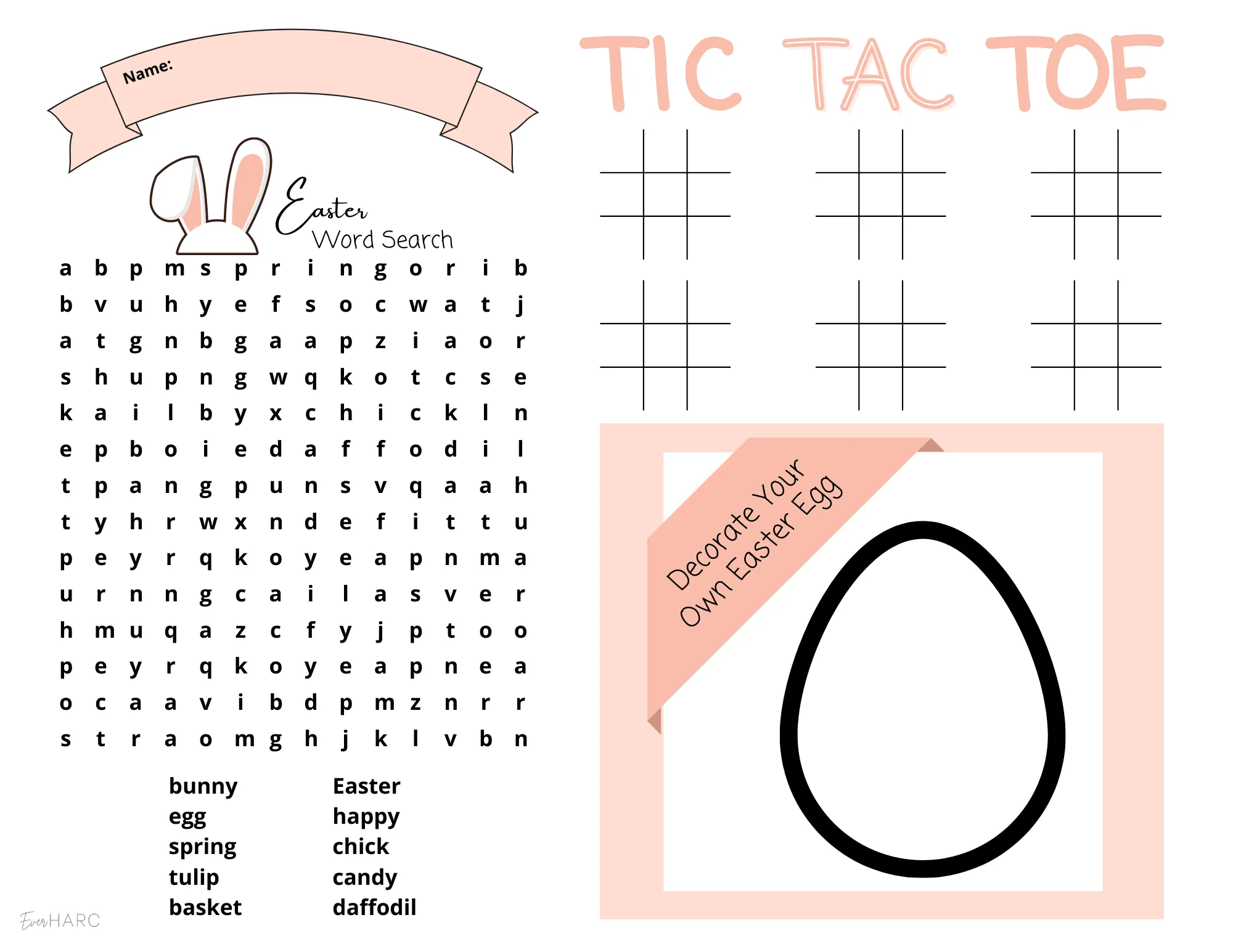 Free Easter Printables Activity Placemats In 4 Colors Ever Harc