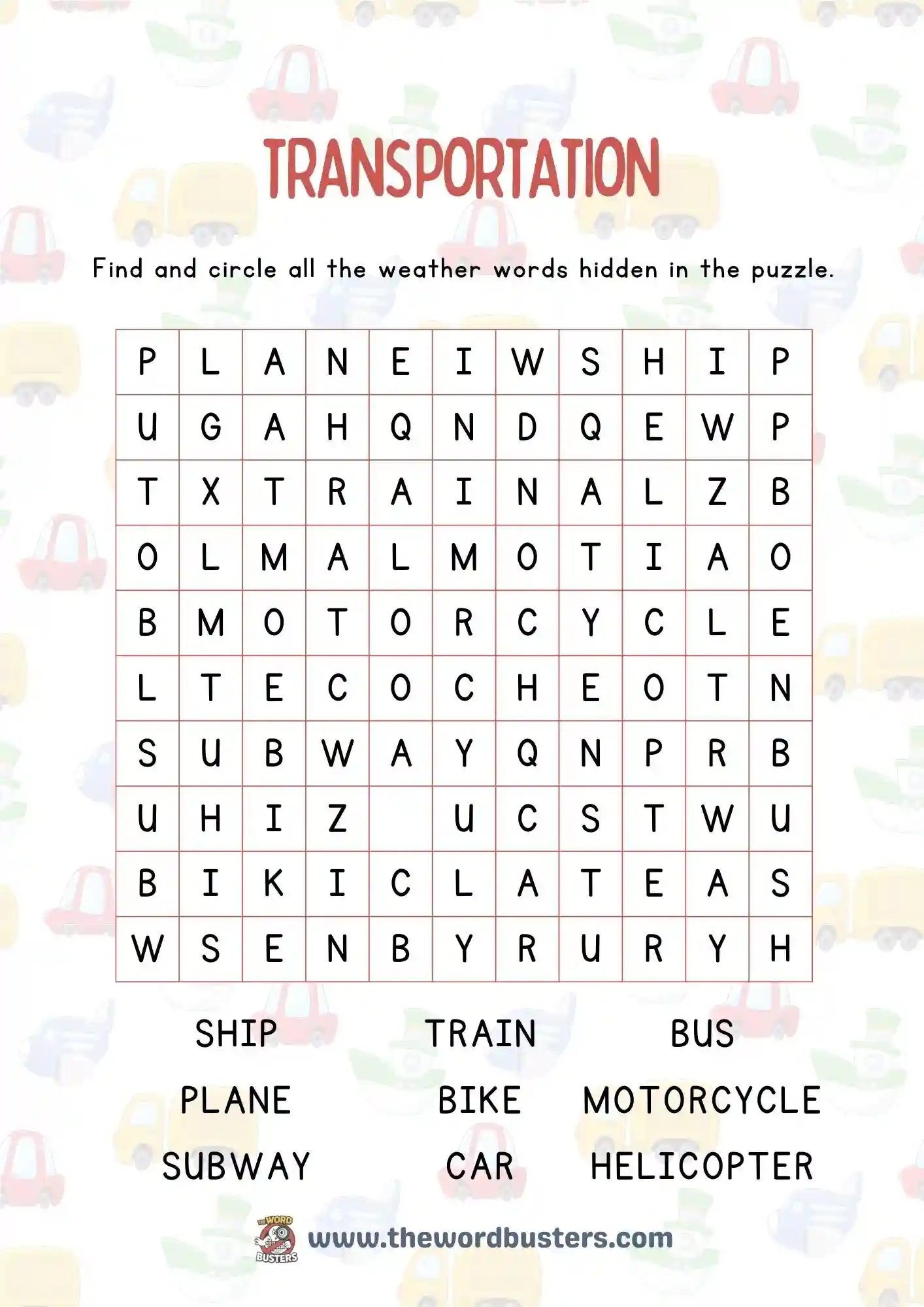 Free Pdf 3rd Grade Word Search Printable