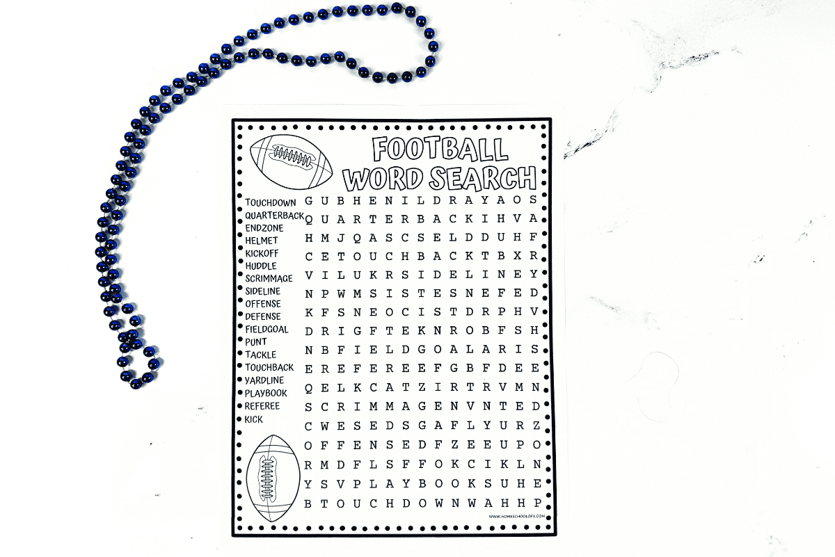 Free Football Word Search Printable