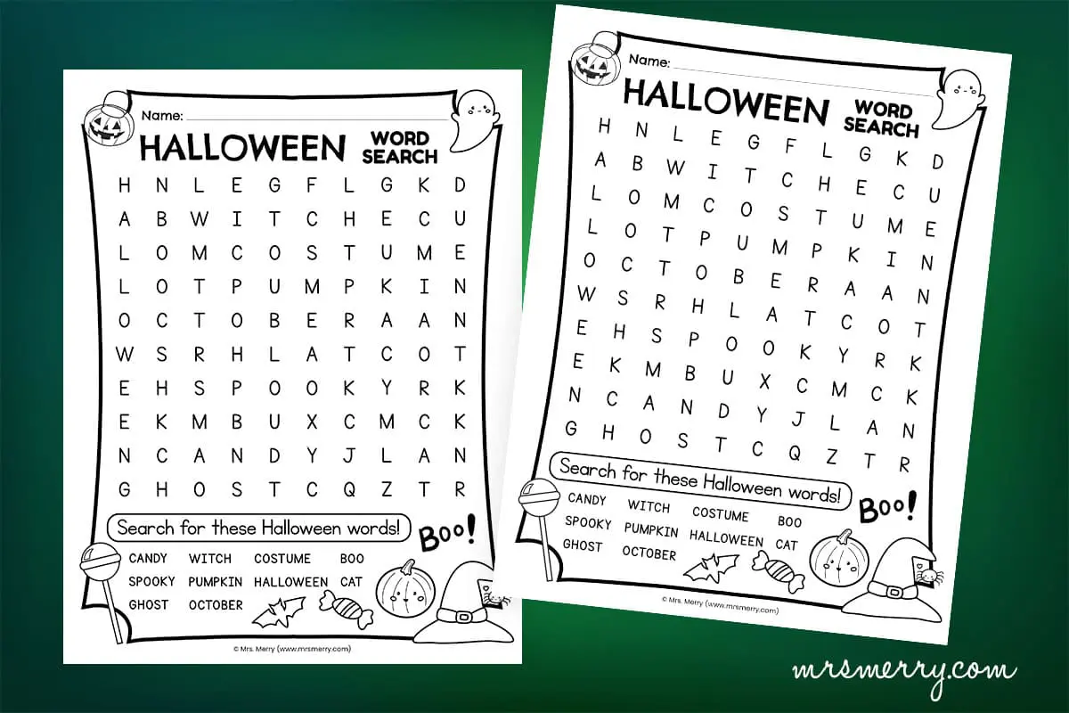 Halloween Word Search Free Printables