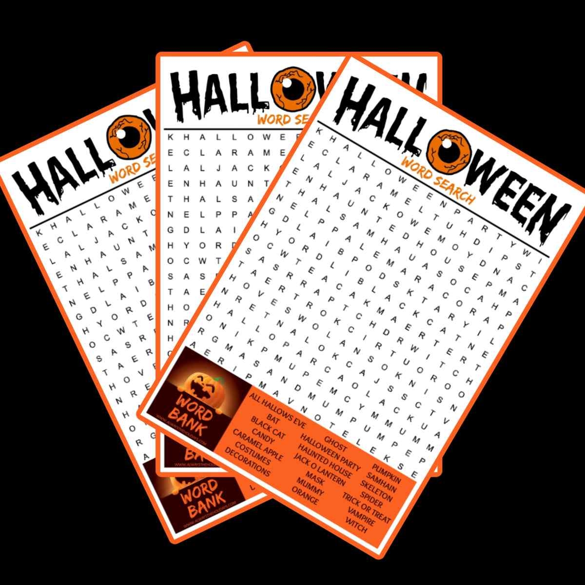 Printable Halloween Word Searches Free