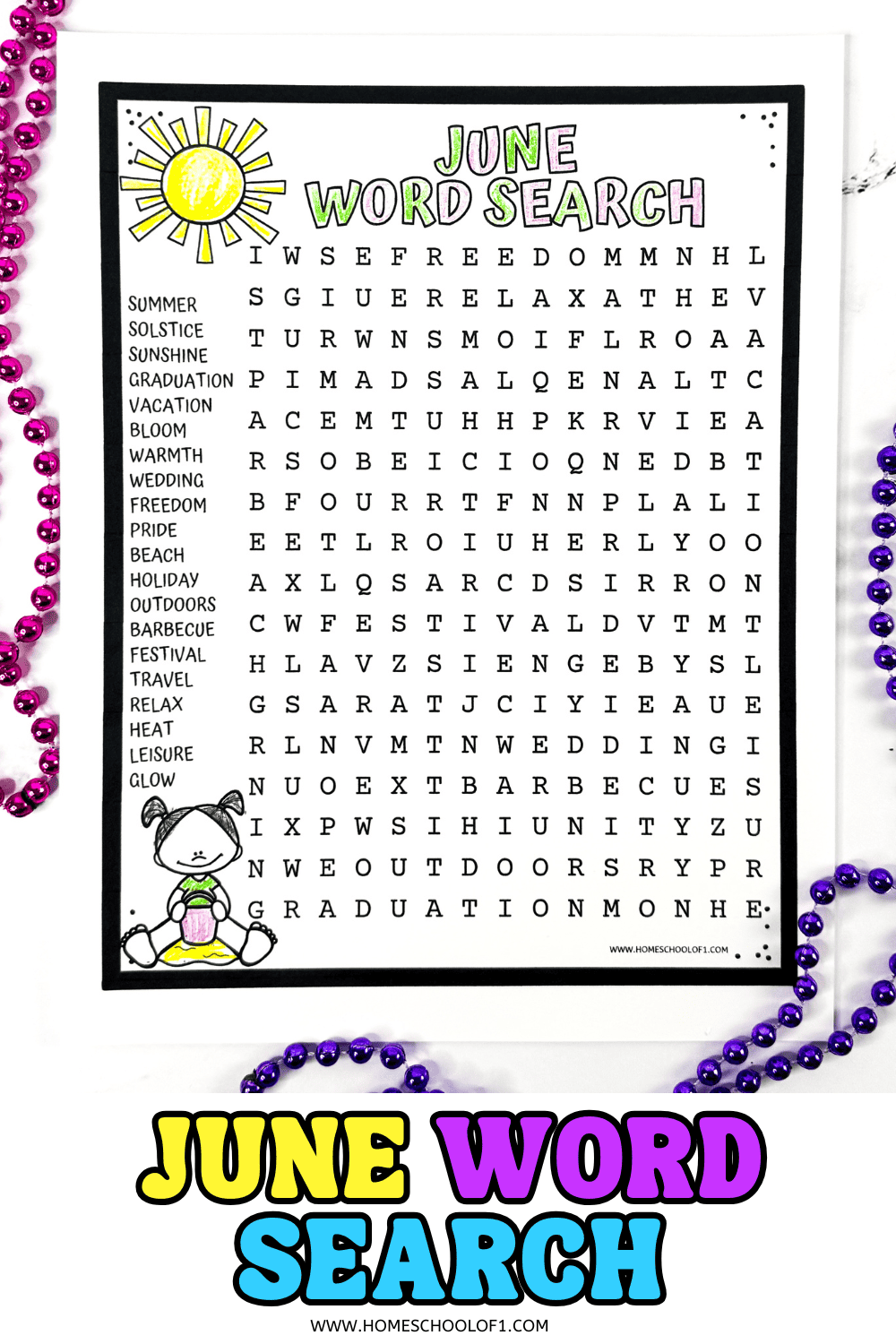 Free Coloring Word Search Printable