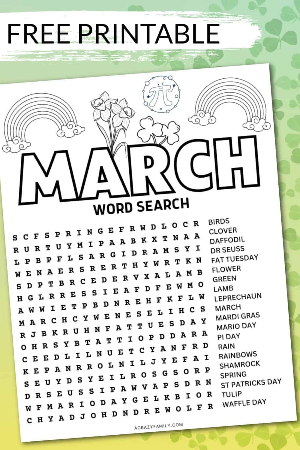 Printable Spring Word Search Pdf
