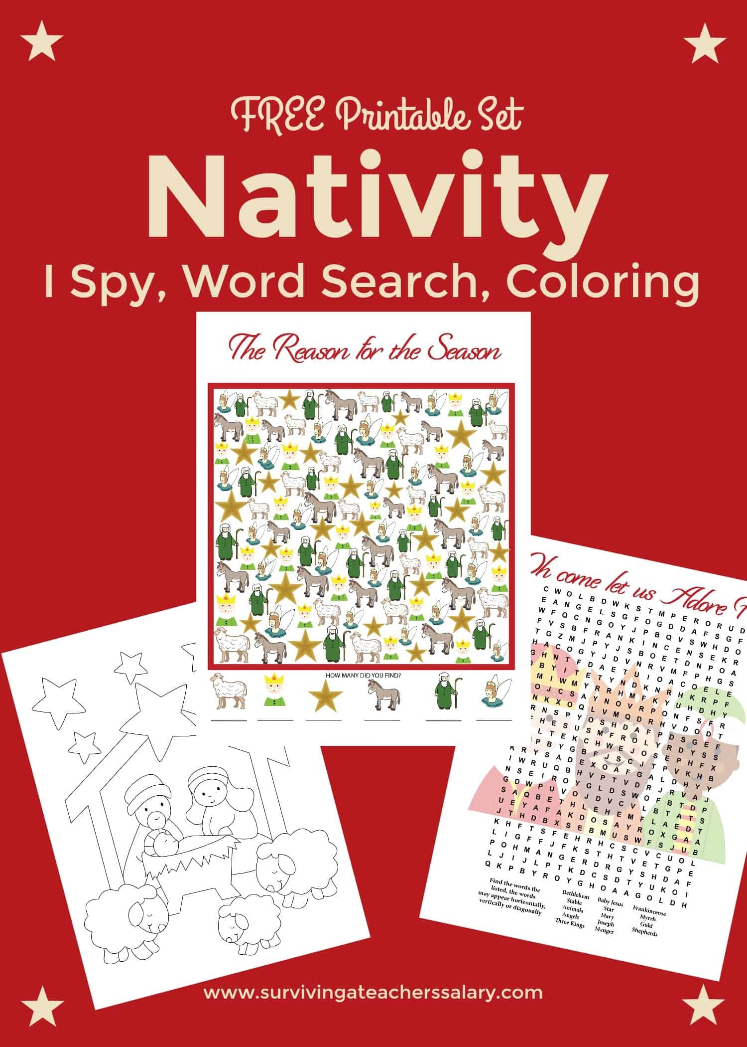 Free Printable Christmas Word Search Nativity