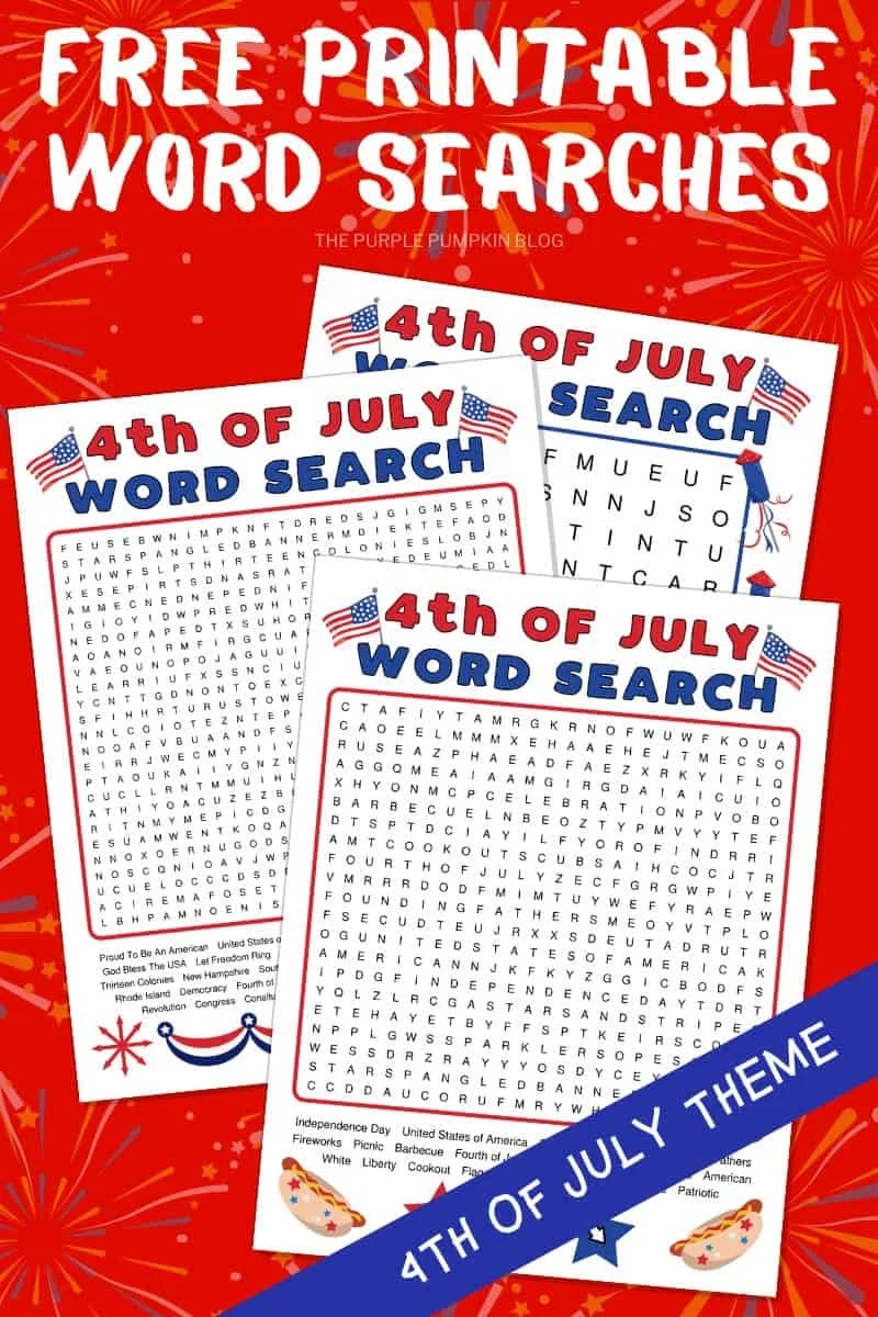 Free Printable 4th Of July Word Search Puzzles