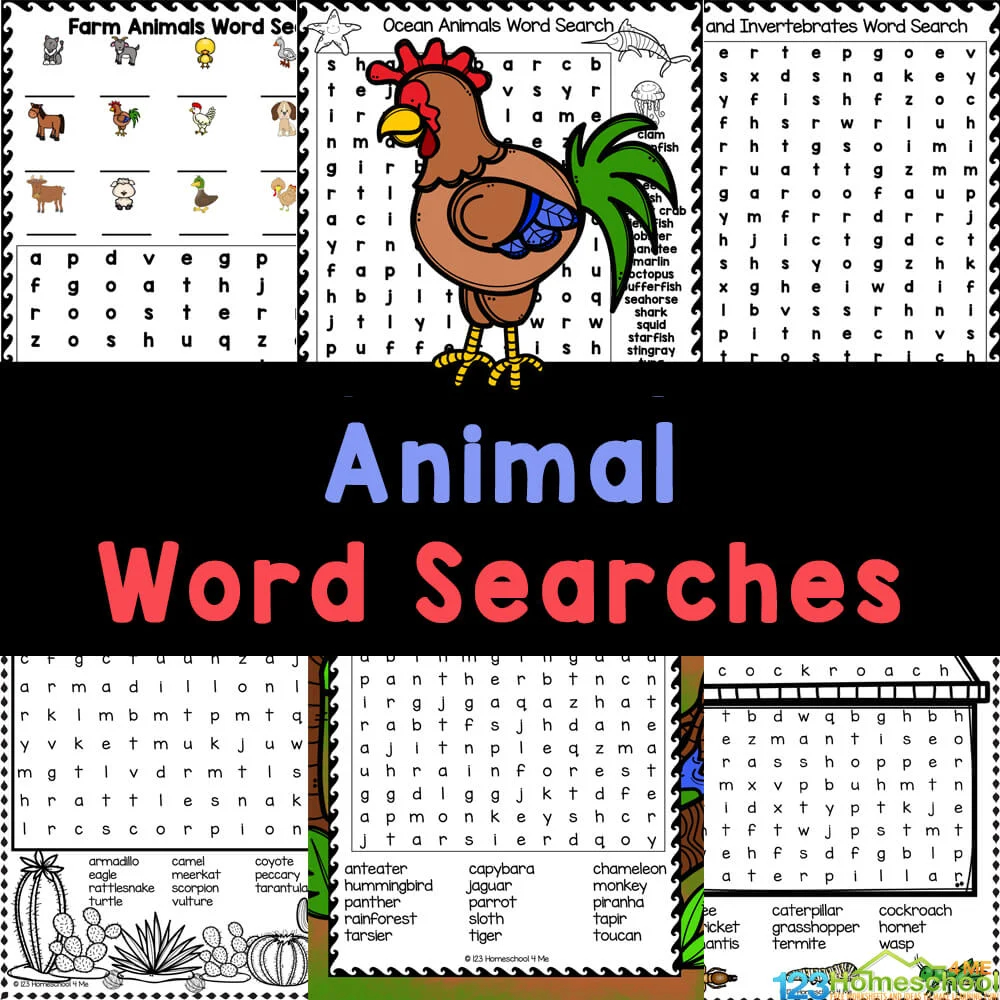 Animal Word Search Free Printable