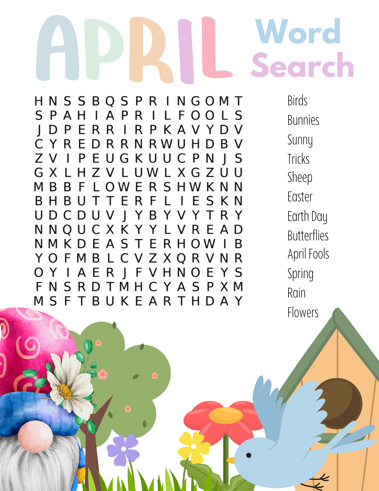 Word Search Large Print Printable