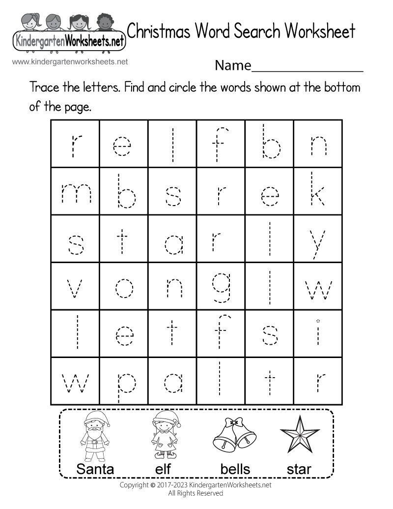 free printable christmas word search worksheet