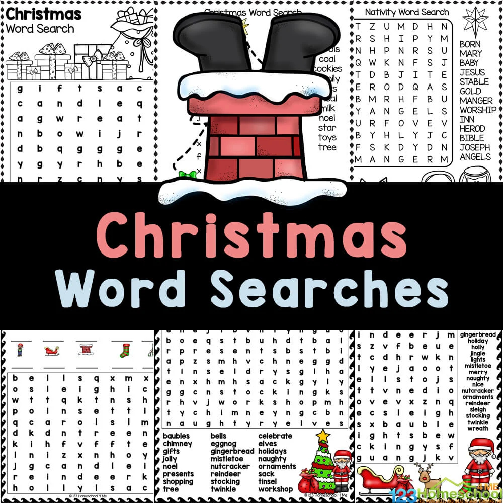 free printable christmas word searches no prep holiday activity