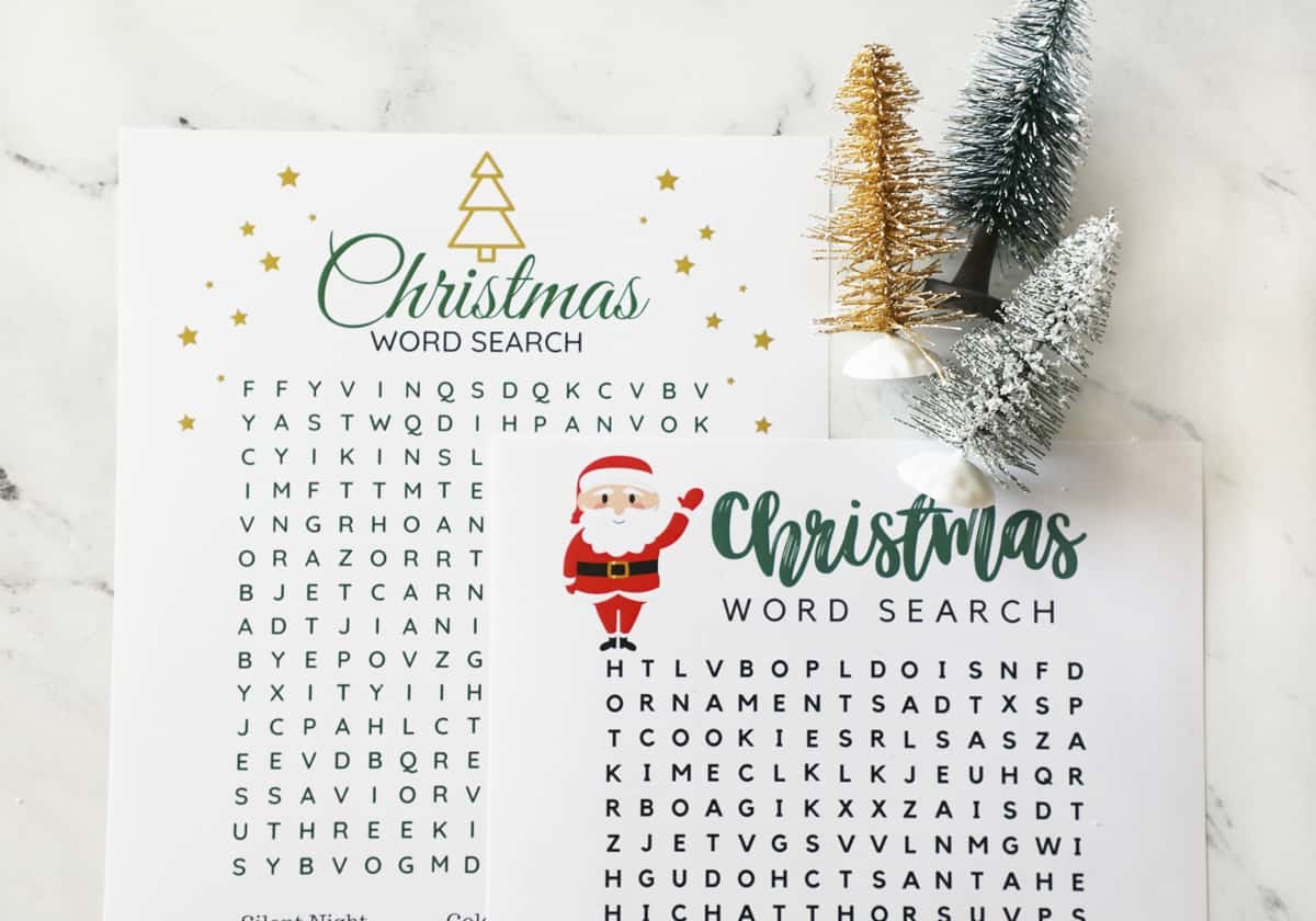 Free Printable Word Search Christmas Theme