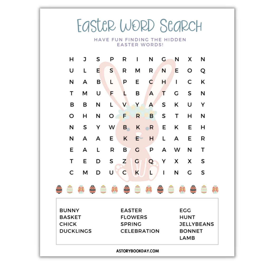free printable easter word search for kids