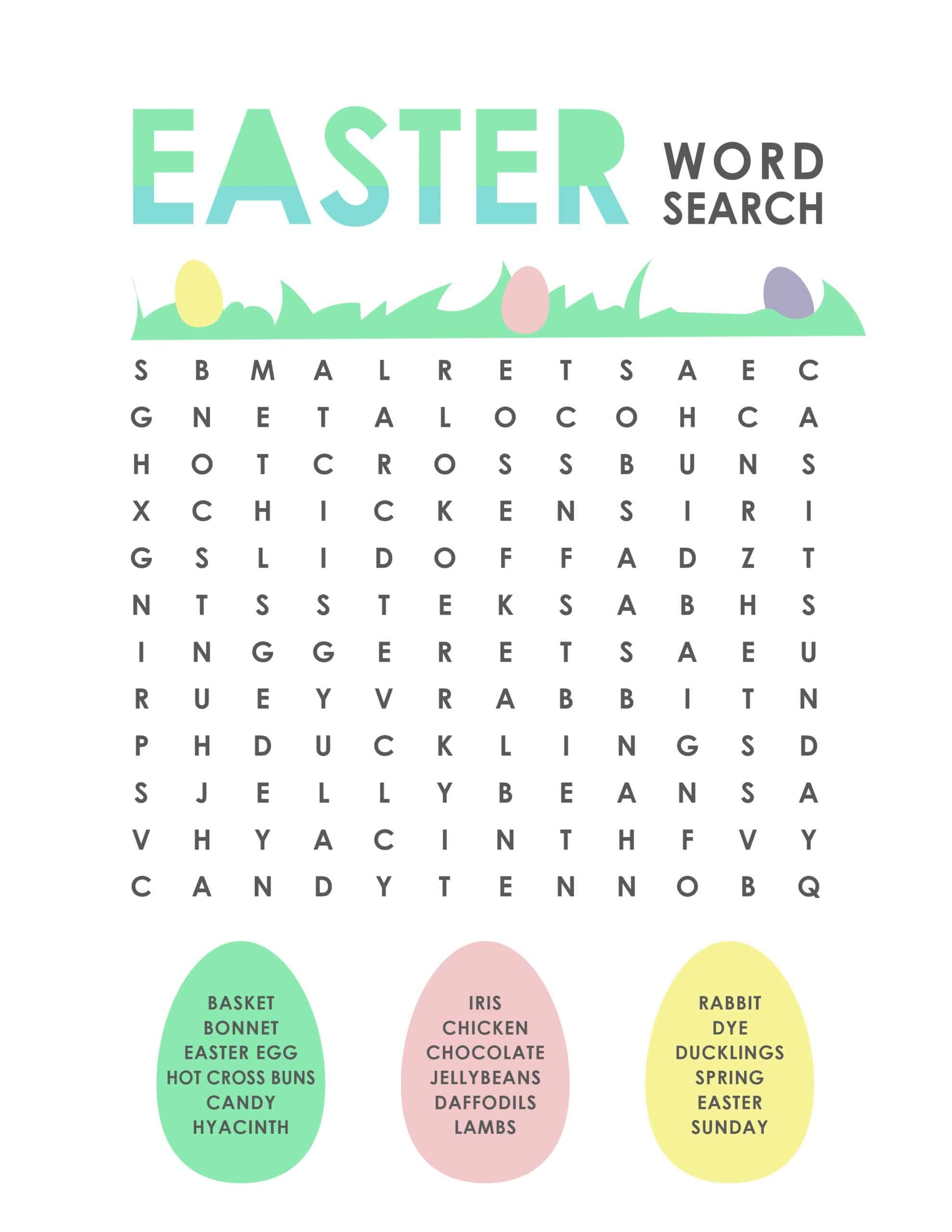 free printable easter word search for kids and adults