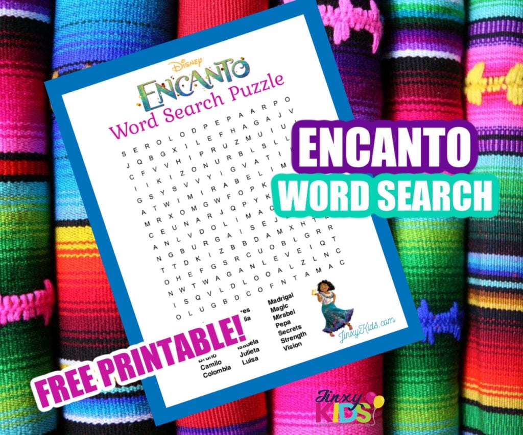 FREE Printable Encanto Word Search Puzzle Jinxy Kids FREE Printable Encanto Word Search Puzzle Jinxy Kids