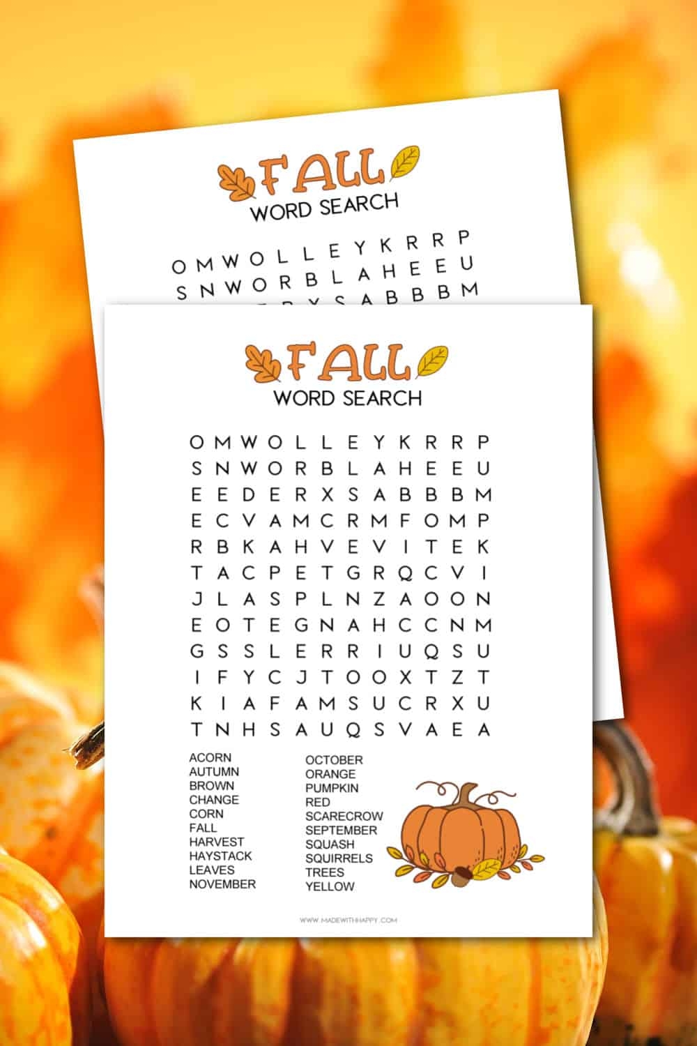 Fall Word Searches Printable
