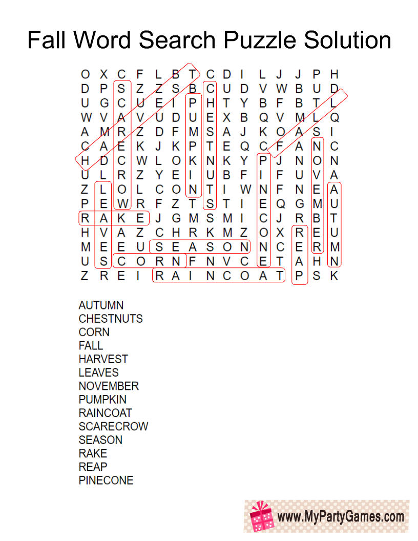 Free Printable Fall Word Search Adults