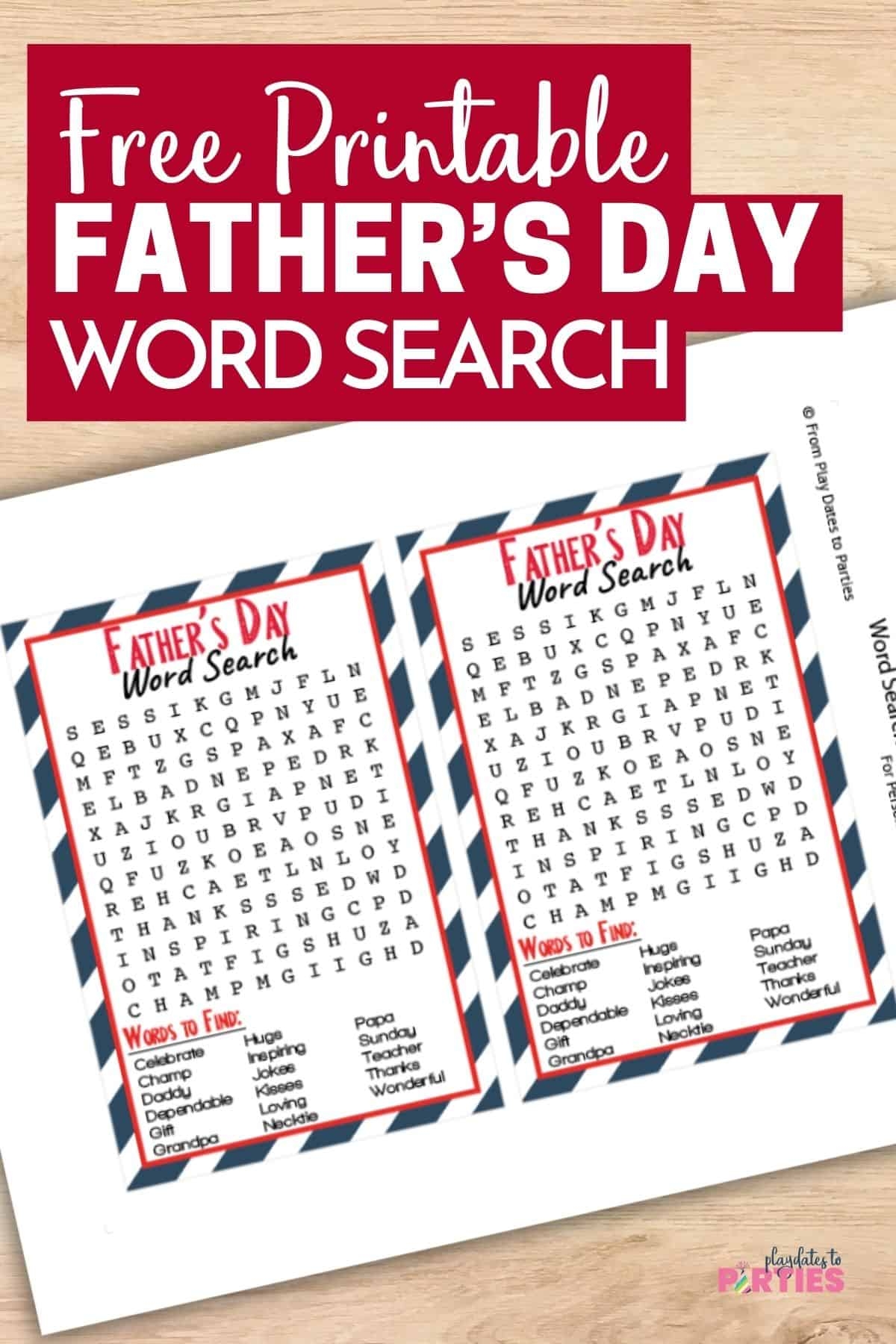 Free Printable Father s Day Word Search