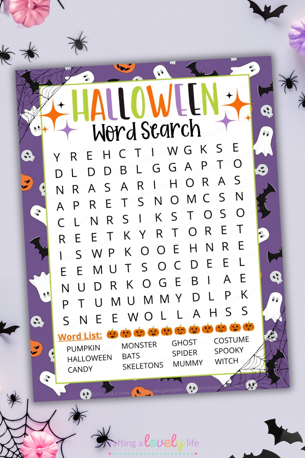 free printable halloween word search