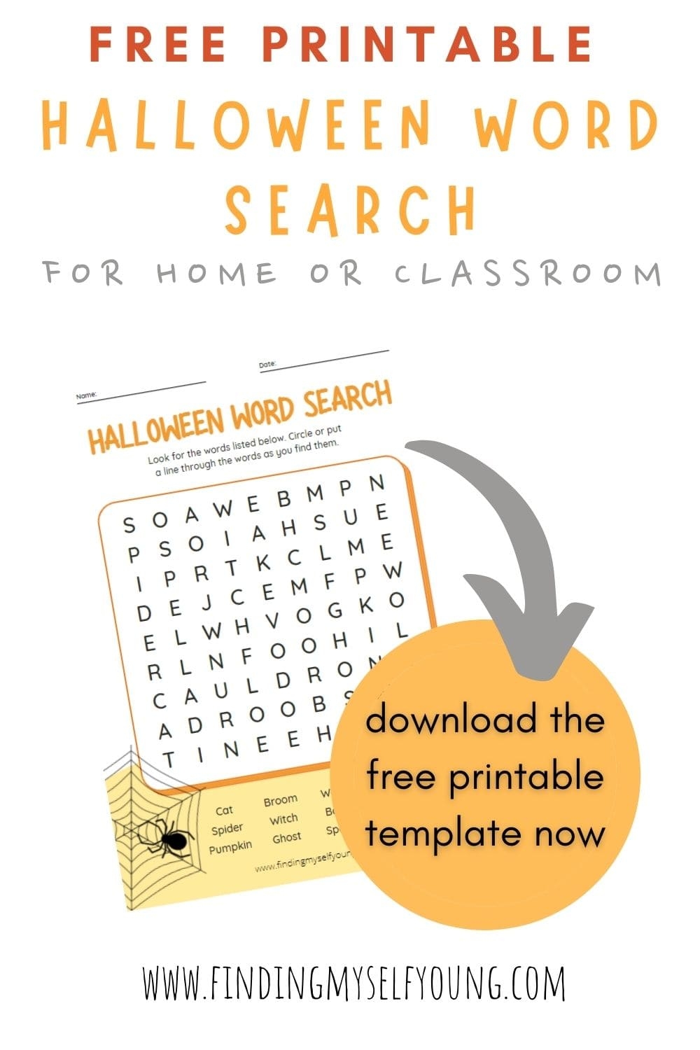 Free Printable Halloween Word Search Finding Myself Young