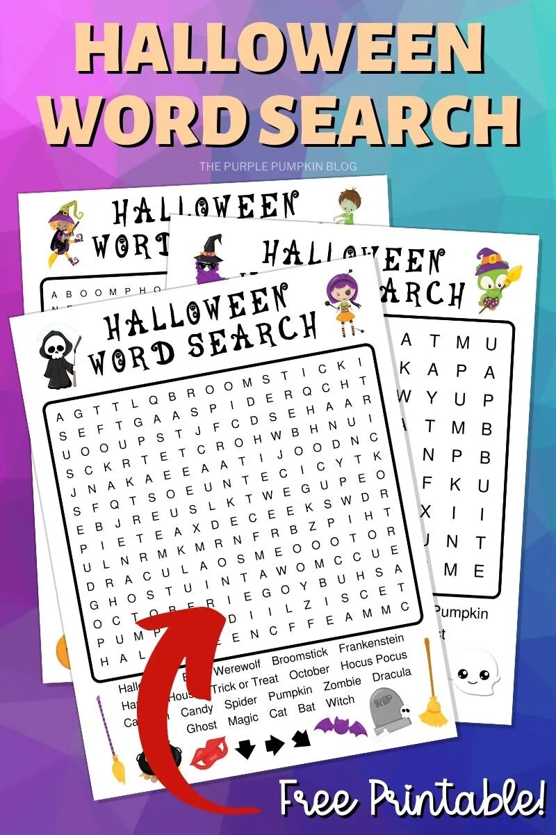 Free Printable Halloween Word Search Puzzles To Solve 