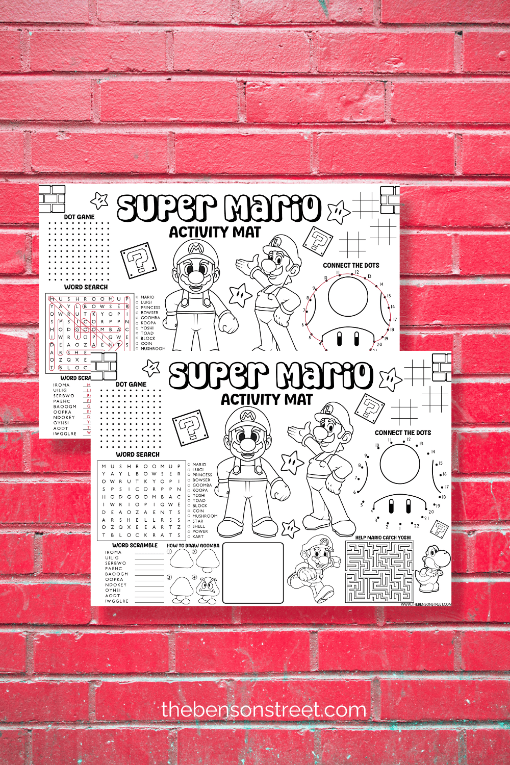 Free Printable Mario Activity Mats Coloring Games More