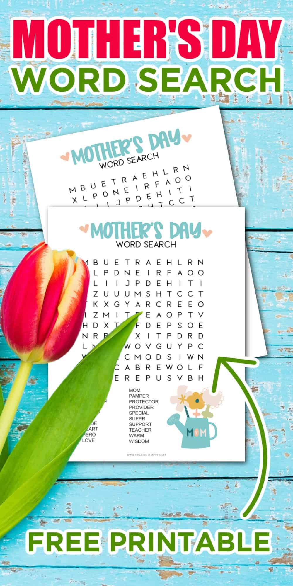 Free Printable Mother s Day Word Search Made With HAPPY