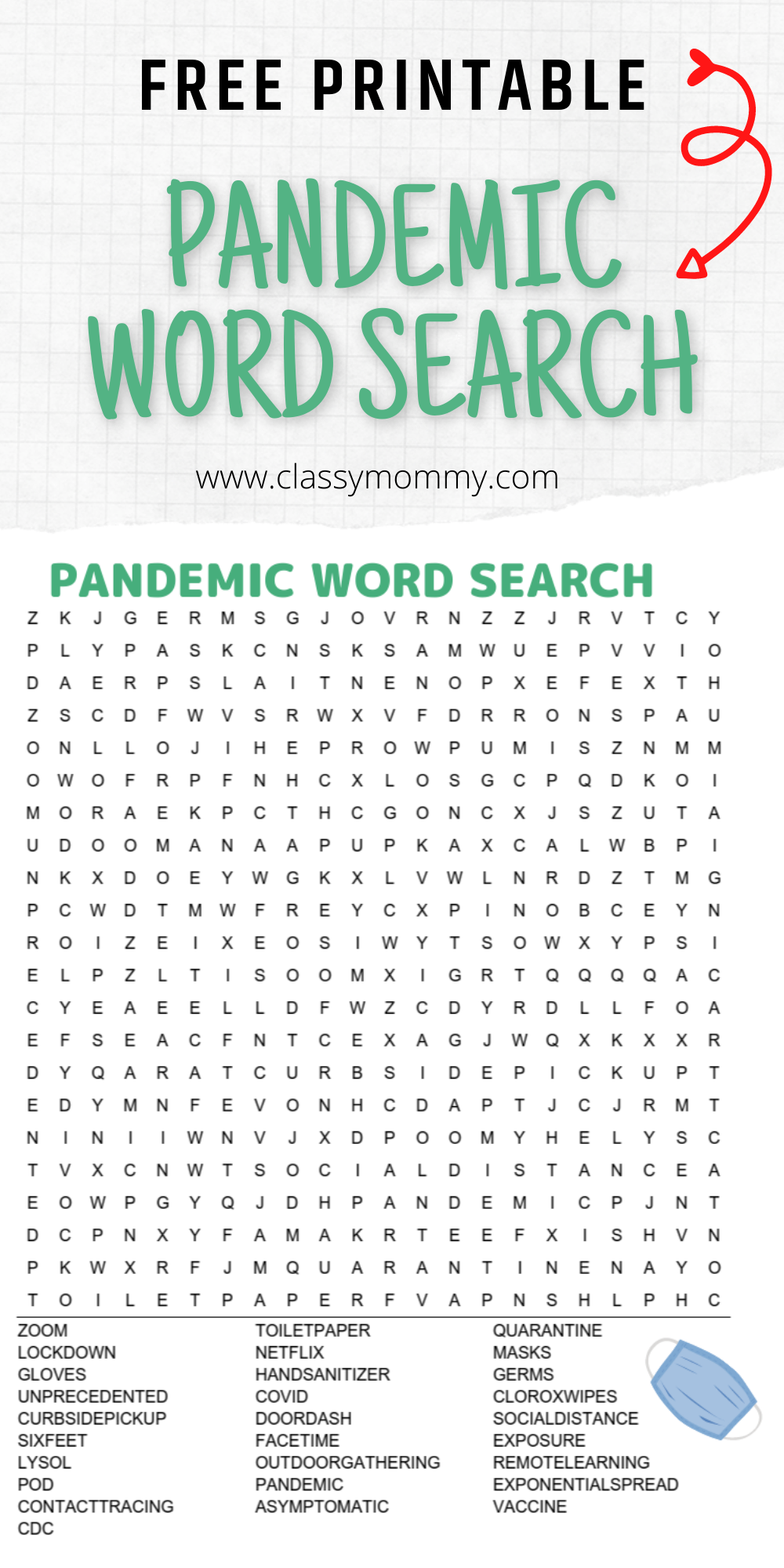 free printable pandemic word search classy mommy