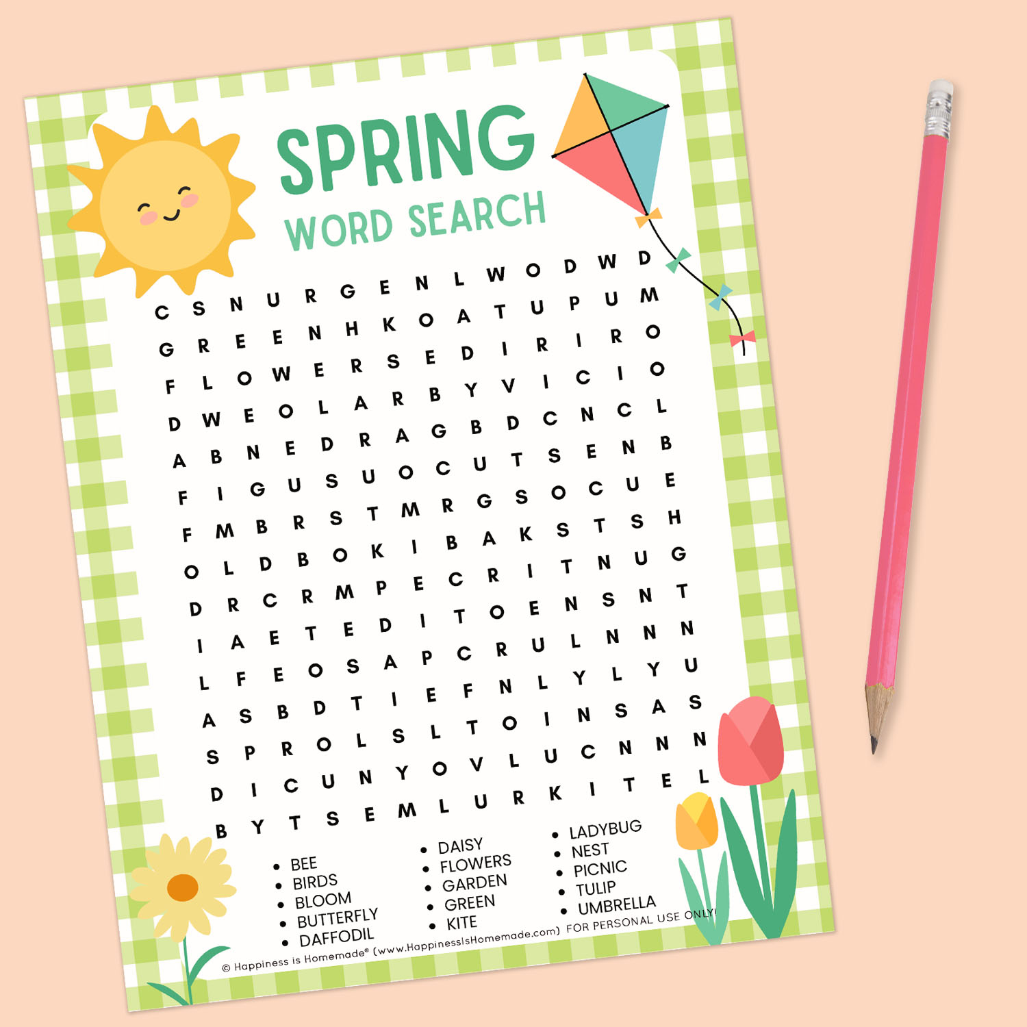Spring Word Search Printable Free